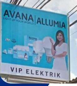 Papan AVANA dan ALLUMIA di VIP Elektrik